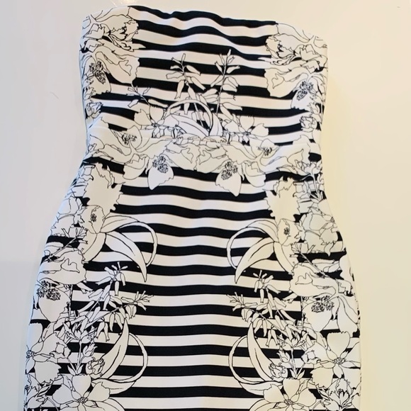 Express strapless black and white dress - Picture 3 of 5